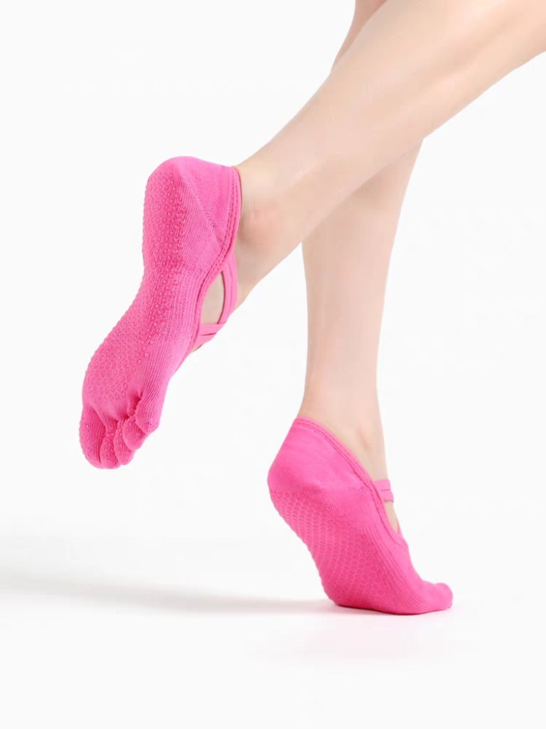 Viva Double Cross-Strap Split-Toe Yoga Socks