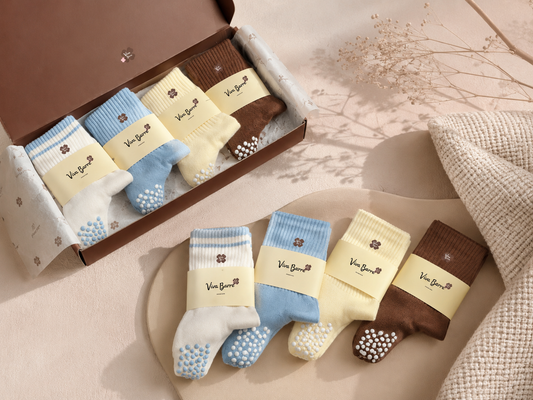 Viva Barre grip sock bundle arranged for a weekly Pilates, barre and yoga class rotation