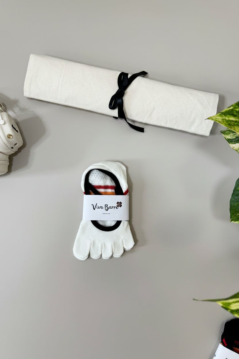 Viva Yogasocken mit offener Spitze und offener Ferse – Neonorange