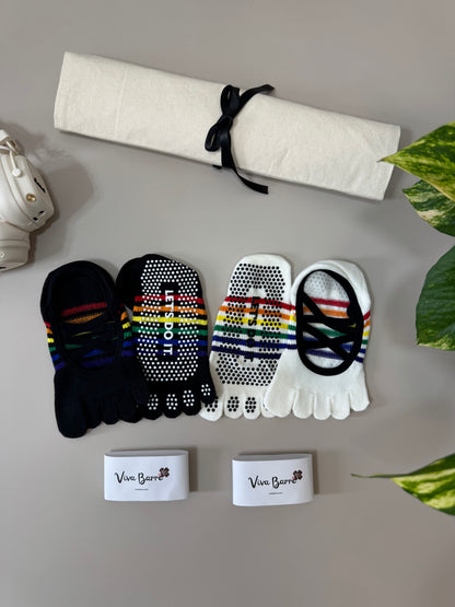 Chaussettes de yoga Viva à bout ouvert et talon ouvert – Orange fluorescent
