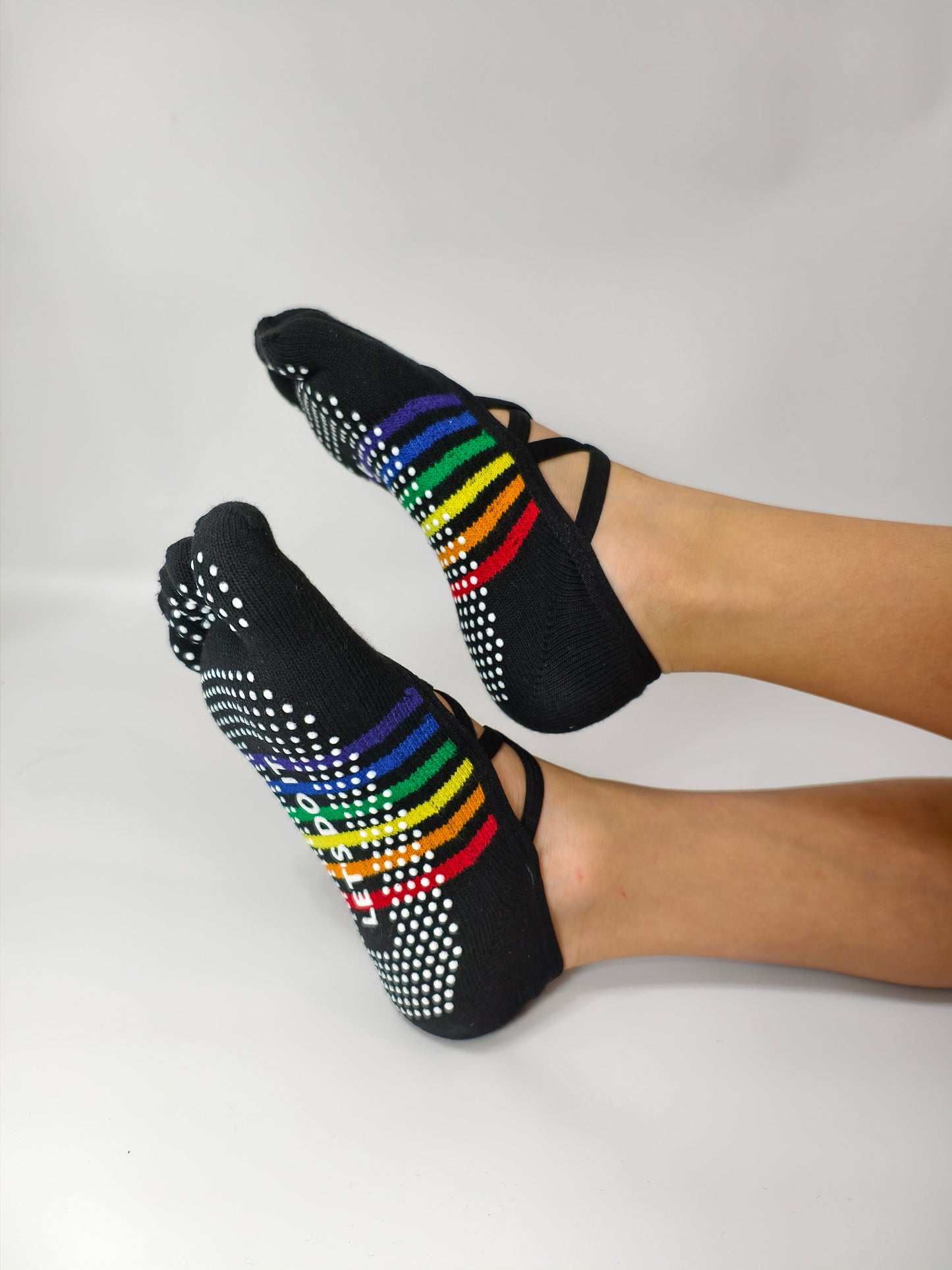 Chaussettes de yoga Viva à bout ouvert et talon ouvert – Orange fluorescent