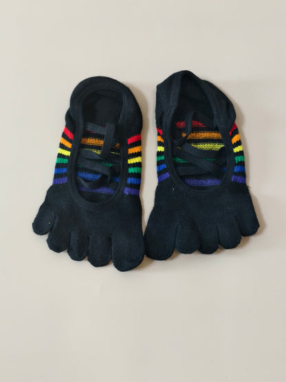 Chaussettes de yoga Viva à bout ouvert et talon ouvert – Orange fluorescent