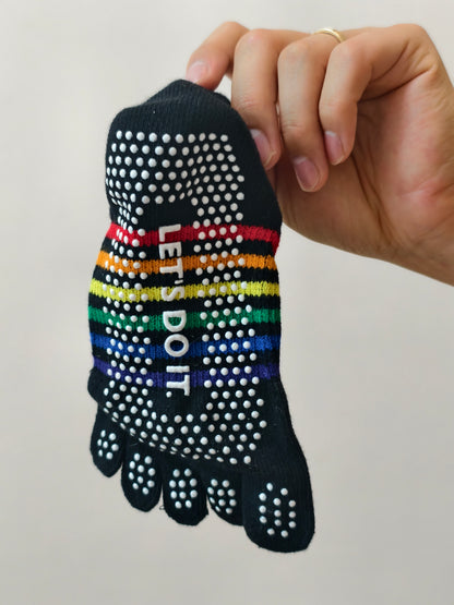 Chaussettes de yoga Viva à bout ouvert et talon ouvert – Orange fluorescent