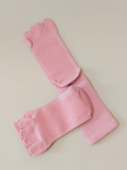 Viva Barre Split-Toe Mid-Calf Yoga Grip Socks, One Size (US 6-11)