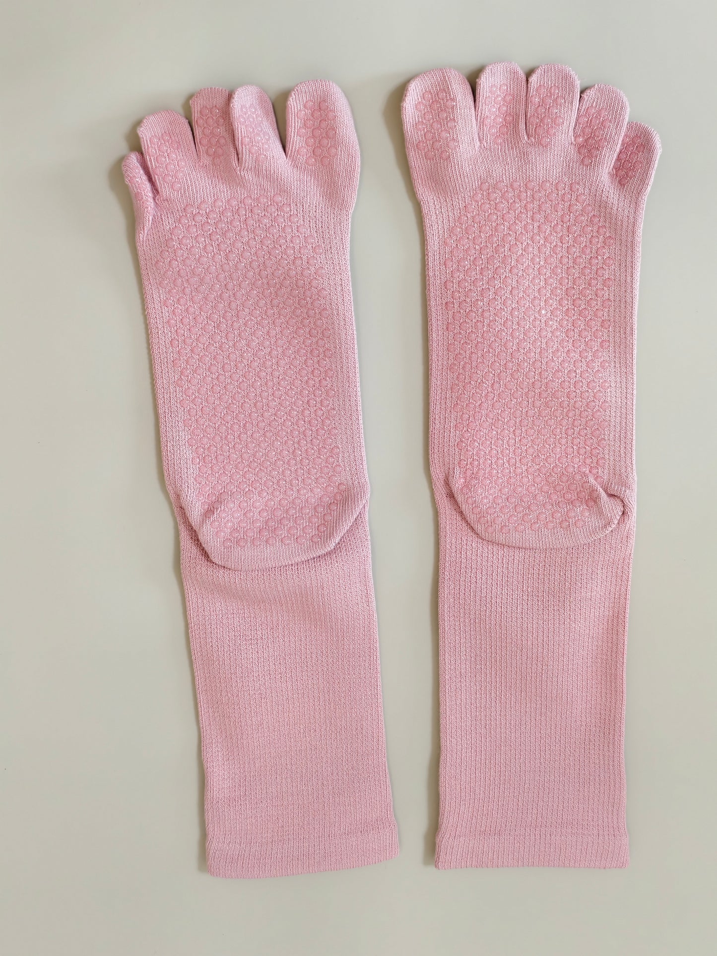 Viva Barre Split-Toe Mid-Calf Yoga Grip Socks, One Size (US 6-11)