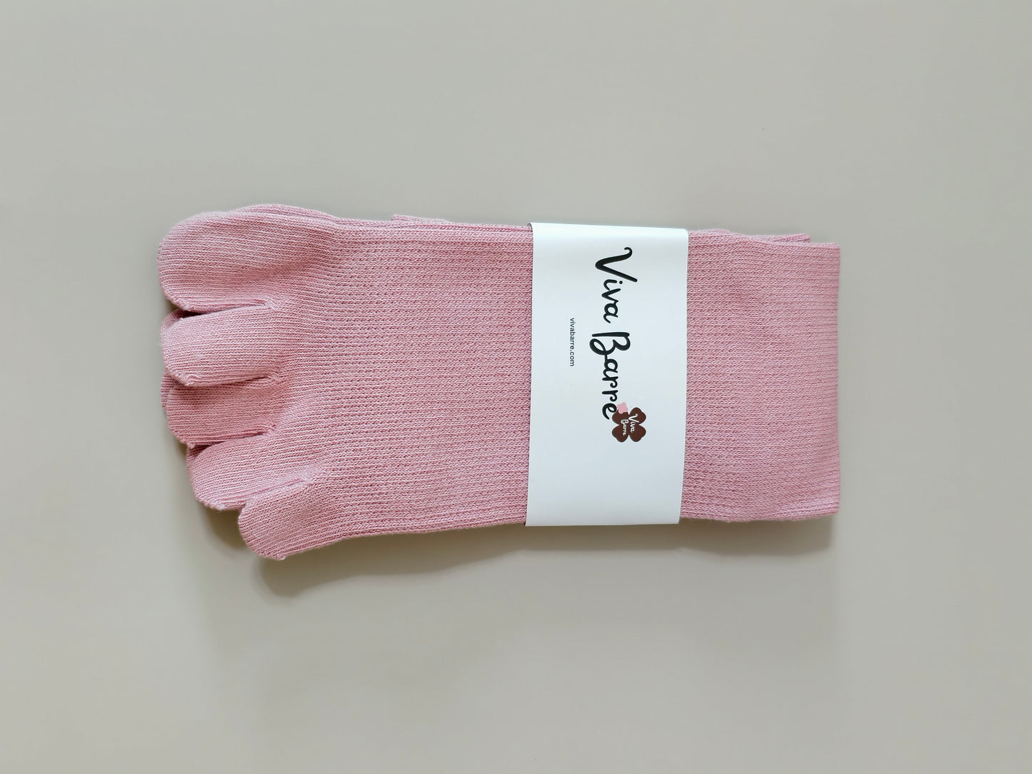 Viva Barre Split-Toe Mid-Calf Yoga Grip Socks, One Size (US 6-11)