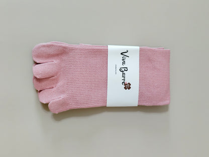 Viva Barre Split-Toe Mid-Calf Yoga Grip Socks, One Size (US 6-11)