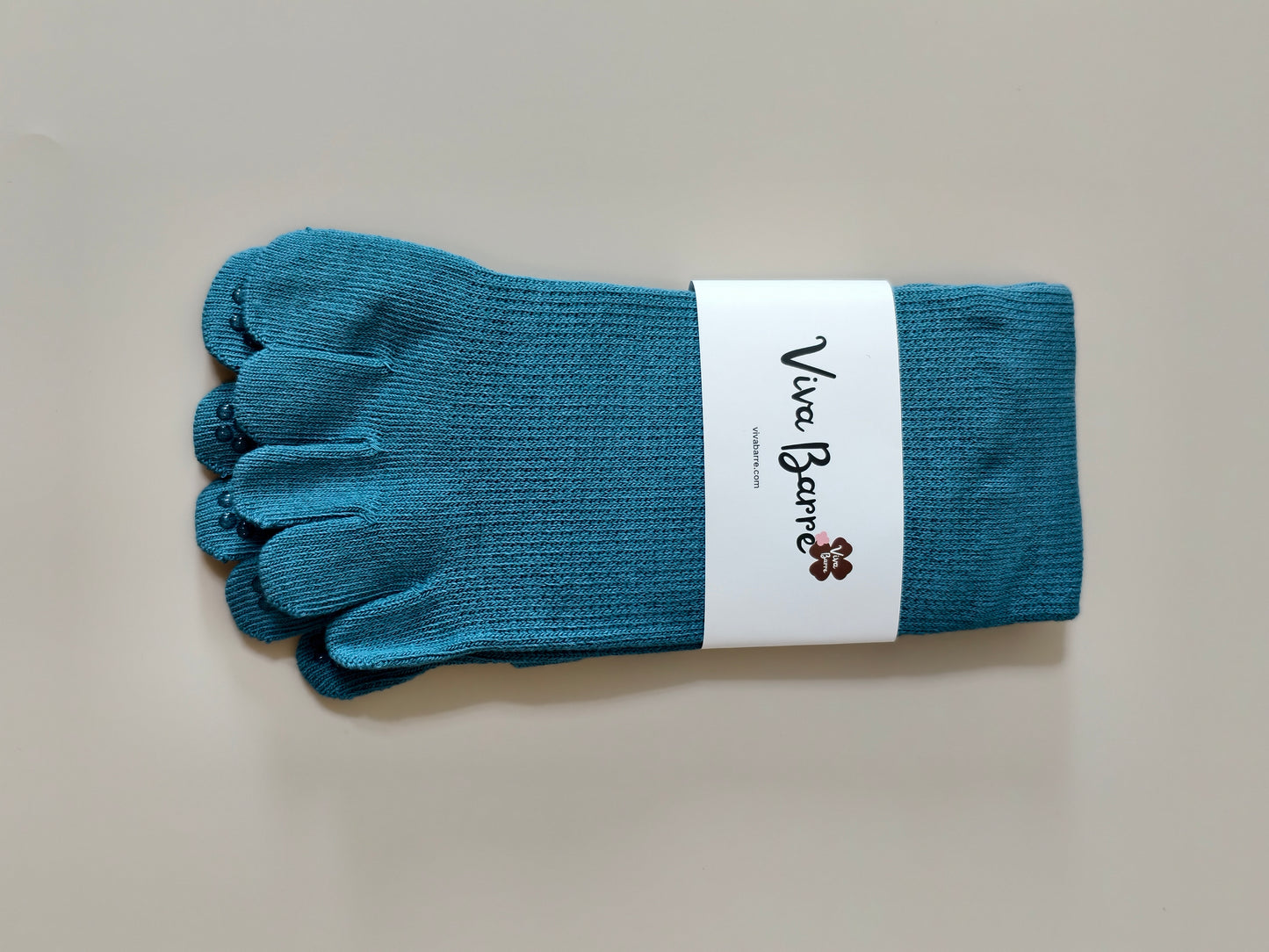 Viva Barre Split-Toe Mid-Calf Yoga Grip Socks, One Size (US 6-11)