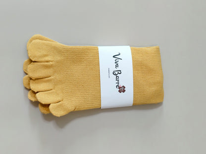 Viva Barre Split-Toe Mid-Calf Yoga Grip Socks, One Size (US 6-11)