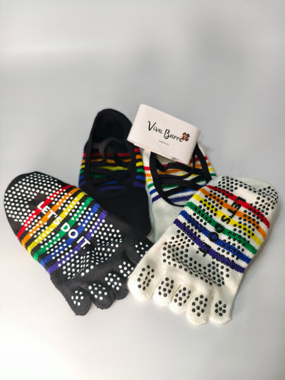 Chaussettes de yoga Viva à bout ouvert et talon ouvert – Orange fluorescent