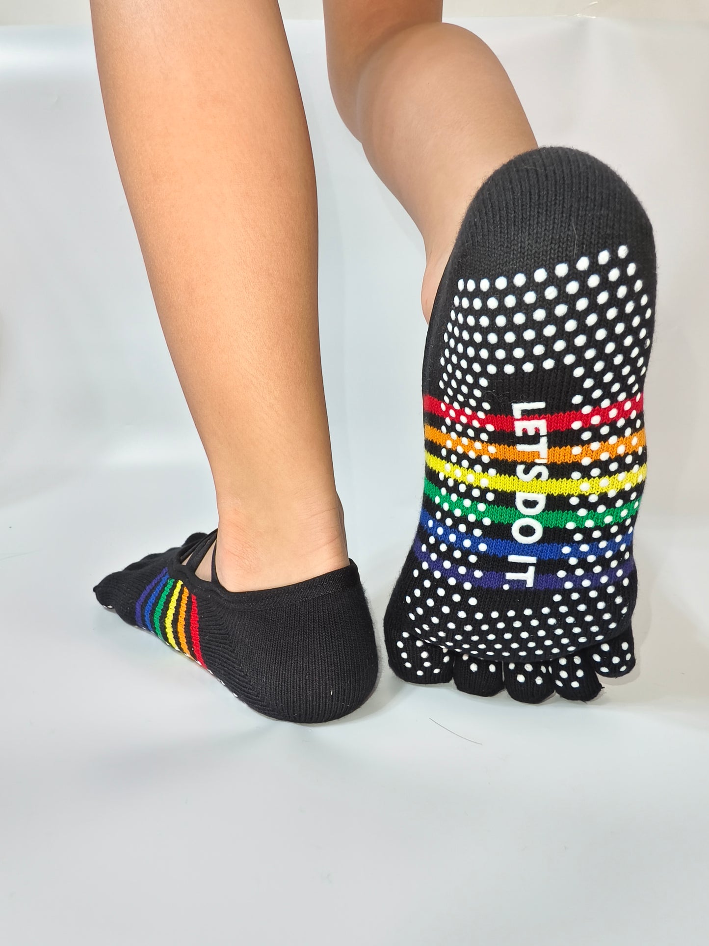 Chaussettes de yoga Viva à bout ouvert et talon ouvert – Orange fluorescent