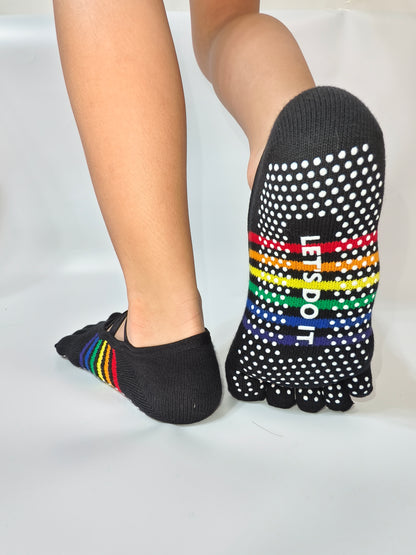 Chaussettes de yoga Viva à bout ouvert et talon ouvert – Orange fluorescent
