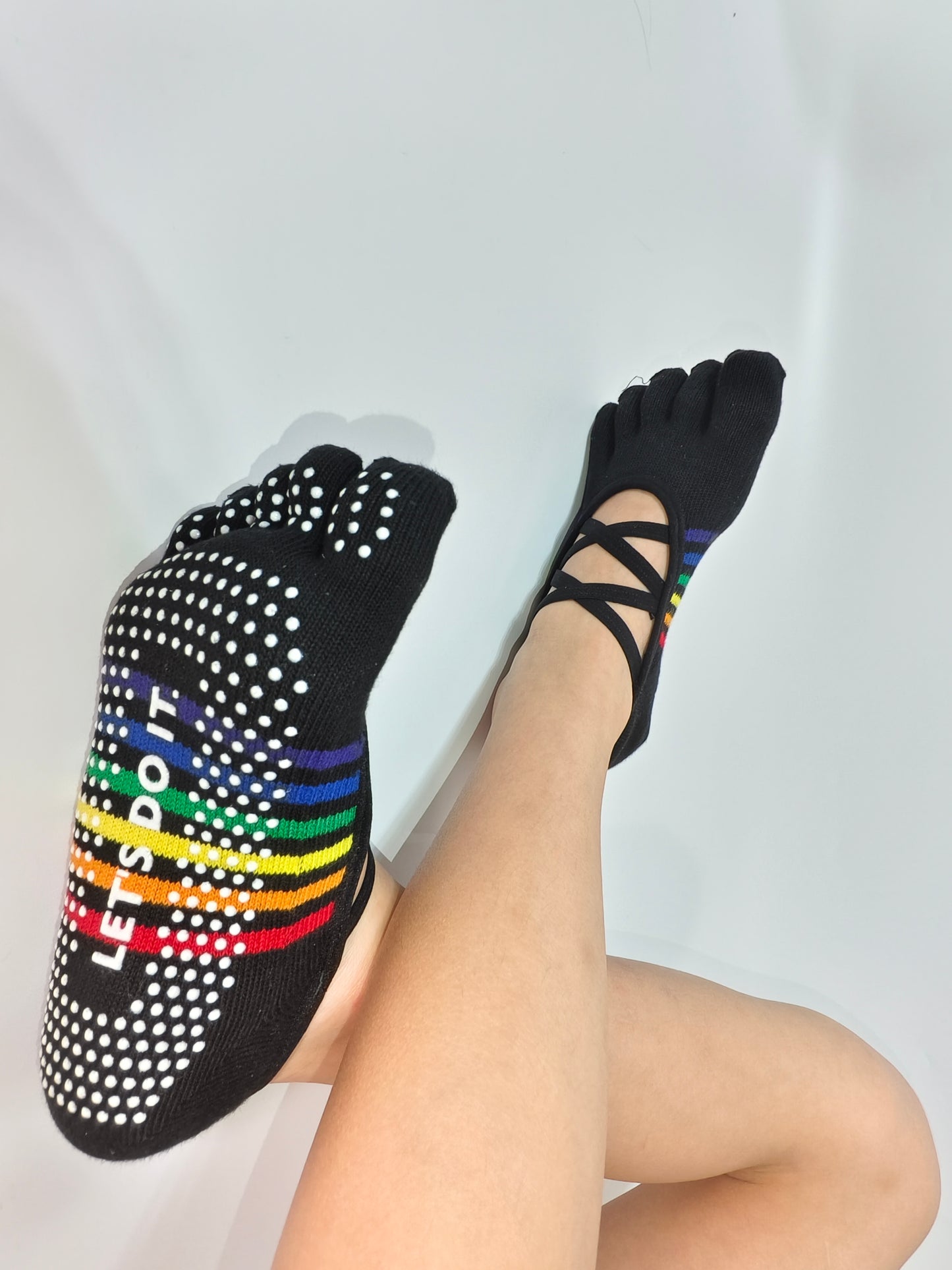 Chaussettes de yoga Viva à bout ouvert et talon ouvert – Orange fluorescent