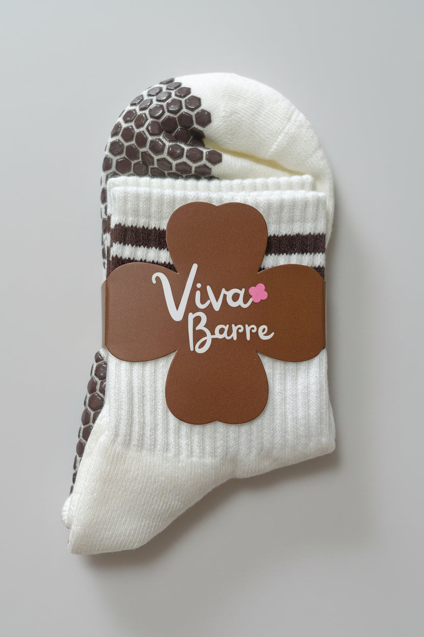 Chocolate Brown Minimalist Pilates Socks | Yoga & Barre