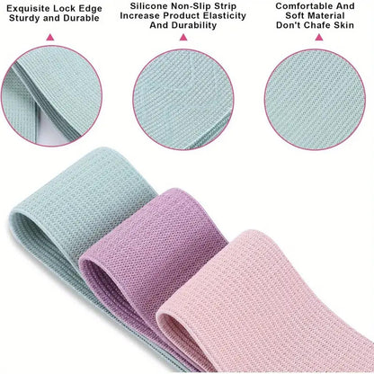 4‑Pack Fabric Resistance Booty Bands, Non‑Slip Non‑Rolling Exercise Loops for Glute, Hip & Leg Workout, Home Gym Pilates Fitness