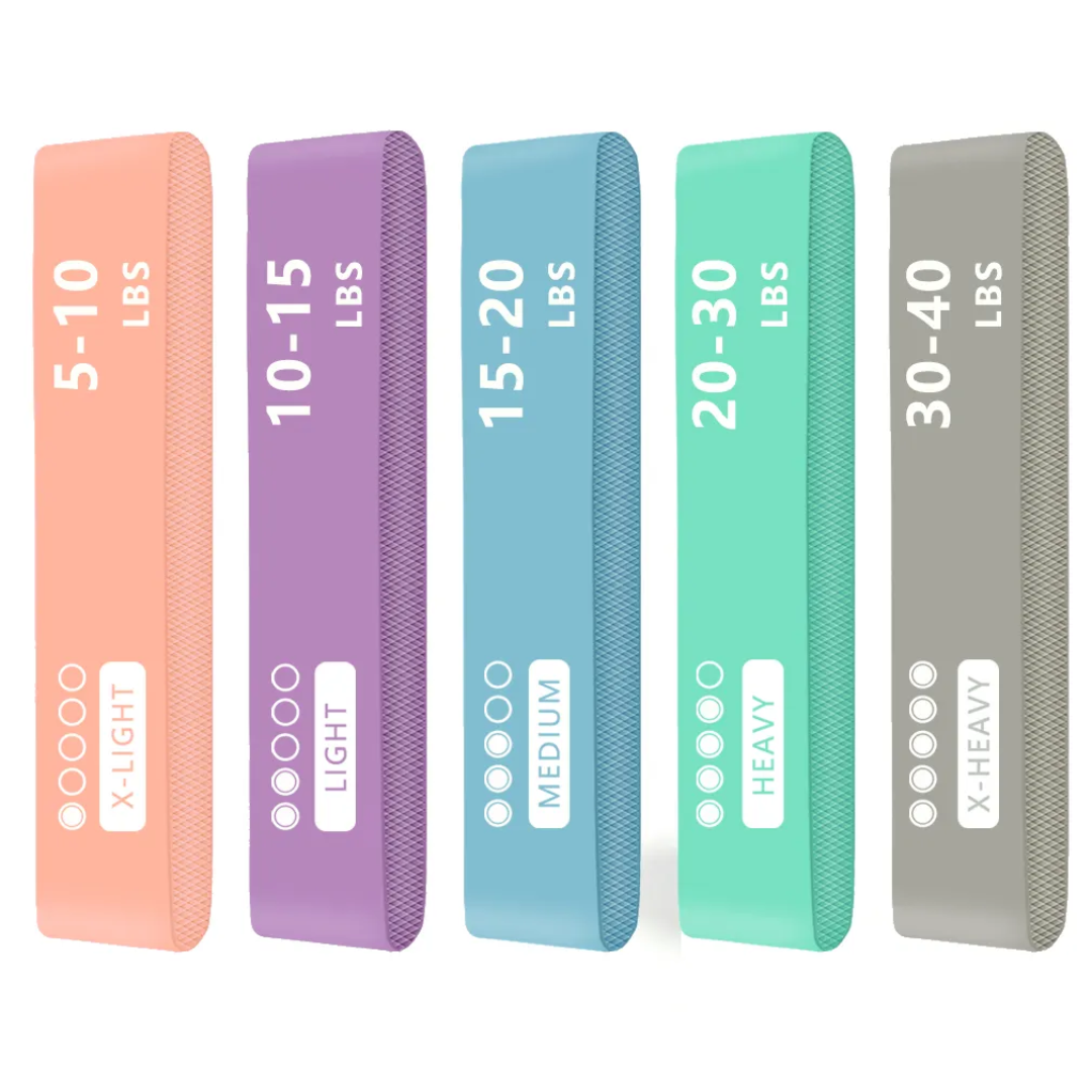 5‑Pack Non‑Slip Resistance Loop Bands for Yoga Pilates Home Workout