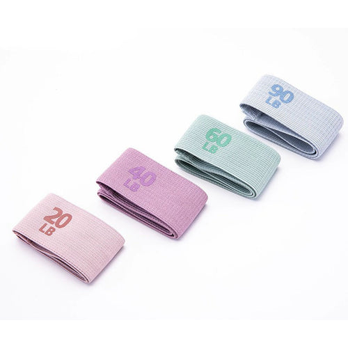 4‑Pack Fabric Resistance Booty Bands, Non‑Slip Non‑Rolling Exercise Loops for Glute, Hip & Leg Workout, Home Gym Pilates Fitness