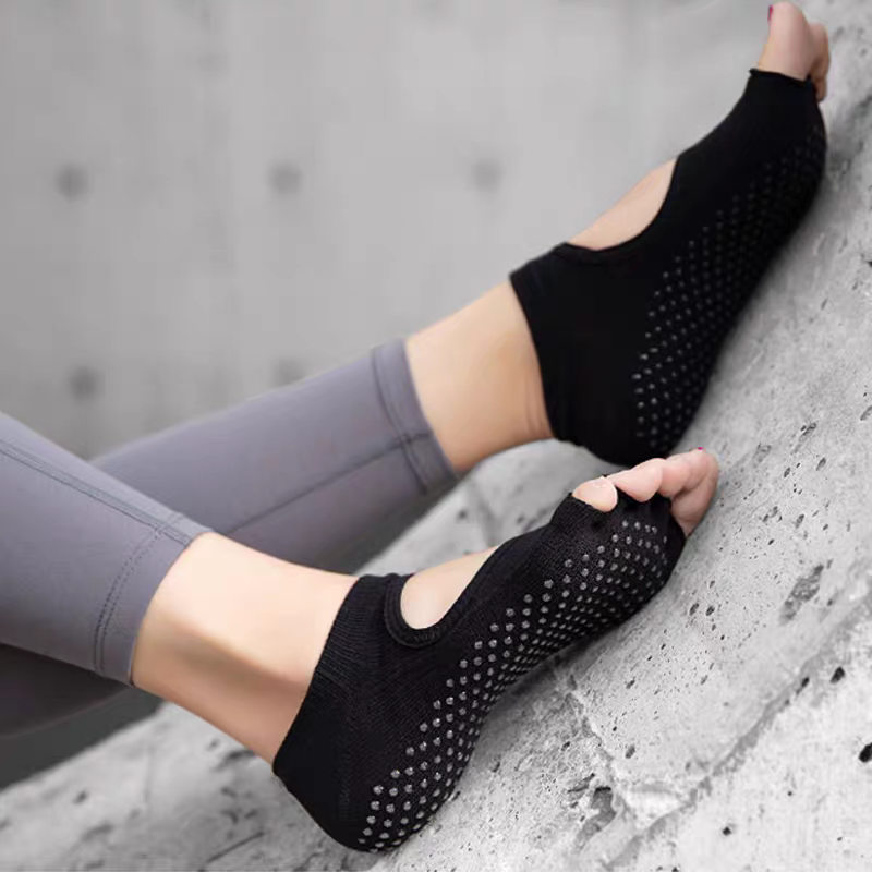 Viva Open-Toe Open-Back Yoga Socks