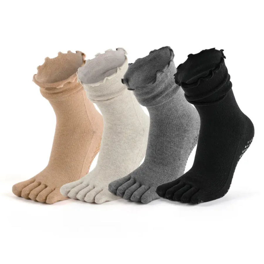 Viva Barre five-toe lace grip socks in four colors