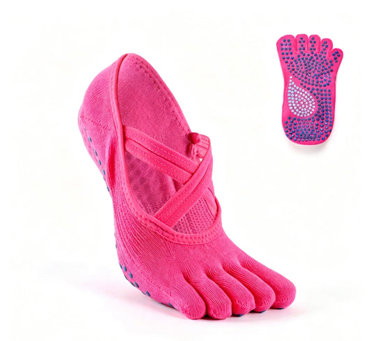 Viva Double Cross-Strap Split-Toe Yoga Socks