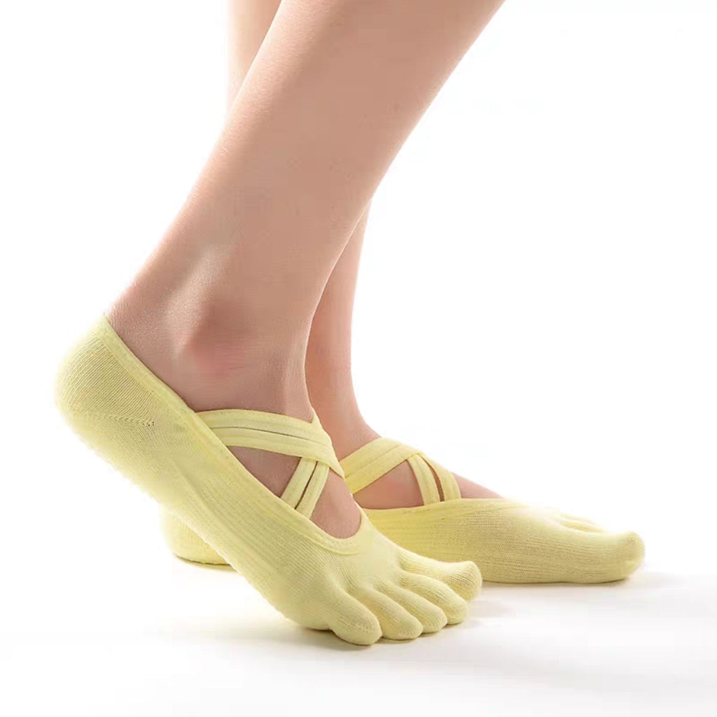 Viva Double Cross-Strap Split-Toe Yoga Socks