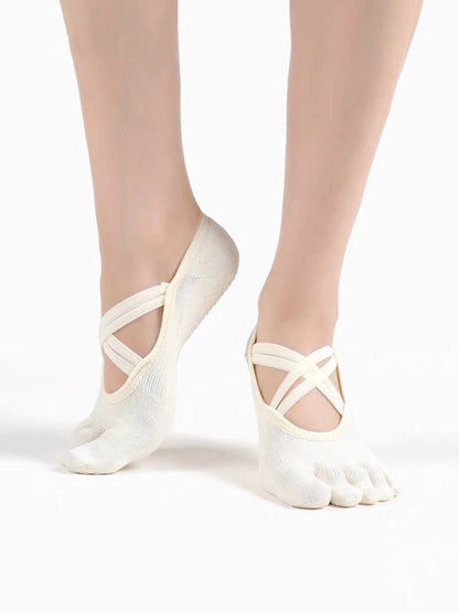 Viva Double Cross-Strap Split-Toe Yoga Socks