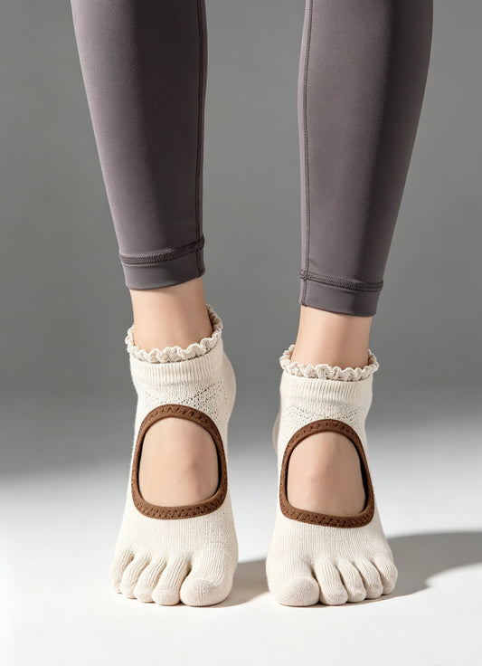 Viva Lace Open-Back Grip Socks