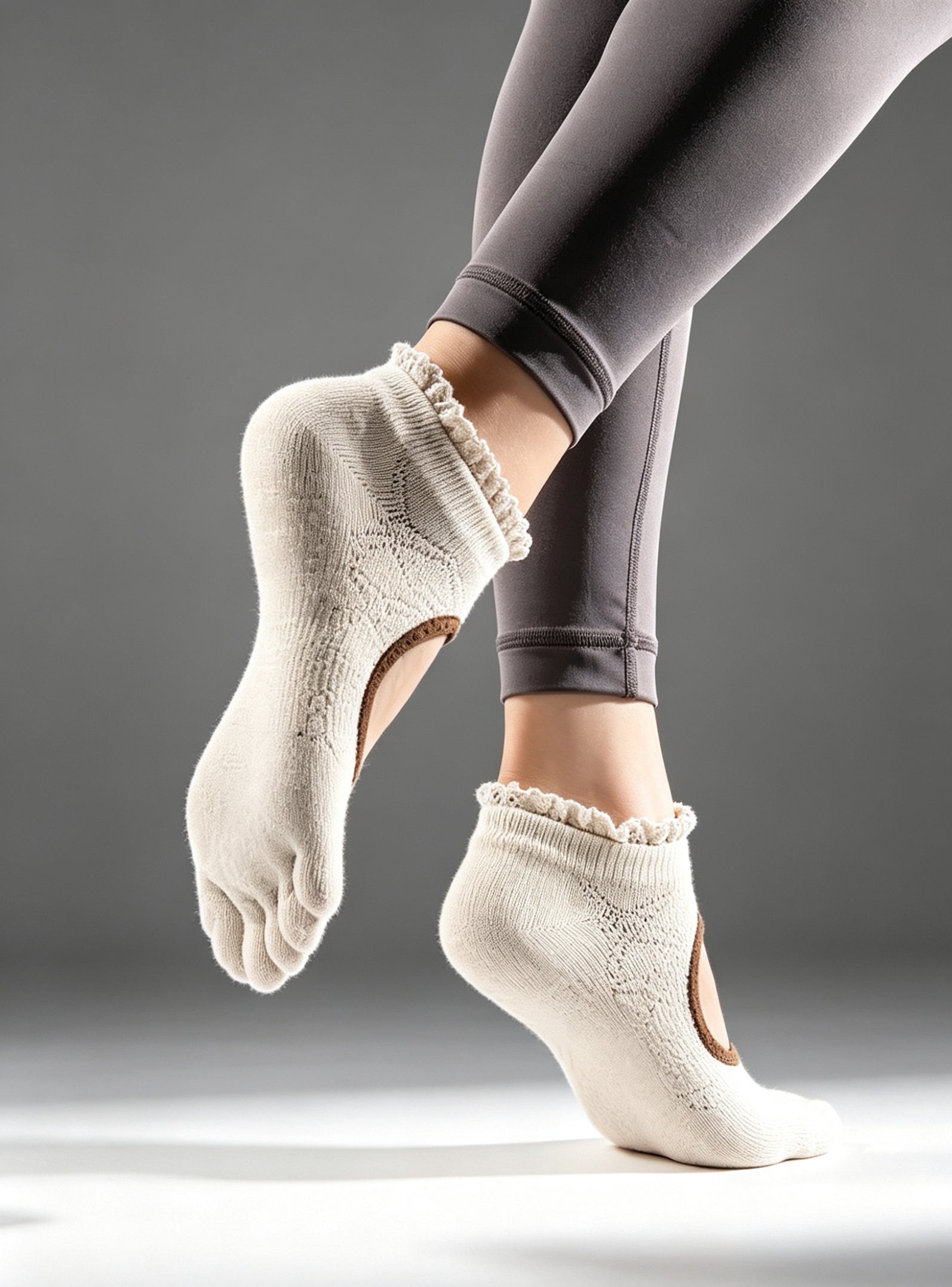 Viva Lace Open-Back Grip Socks