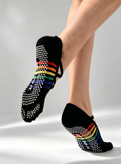 Viva Rainbow Open-Back Yoga Socks