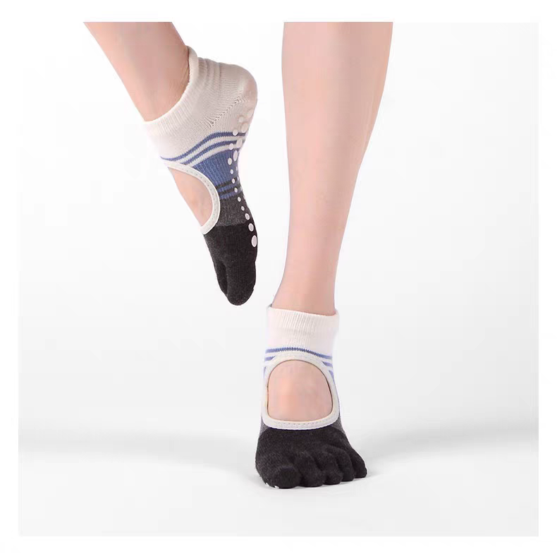 Viva Contrast Open-Back Full-Toe Yoga Socks