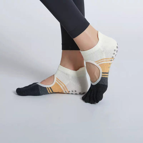 Viva Contrast Open-Back Full-Toe Yoga Socks