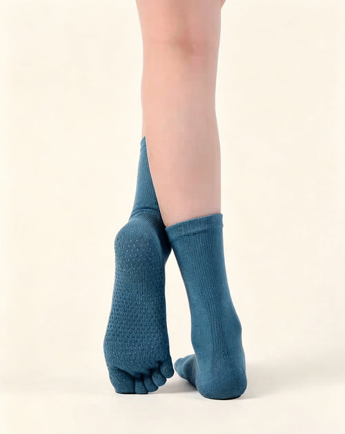 Viva Split-Toe Mid-Calf Grip Socks