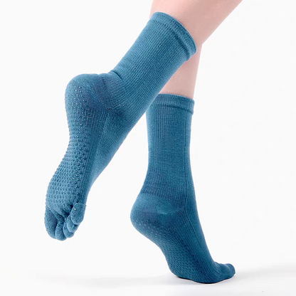 Viva Split-Toe Mid-Calf Grip Socks