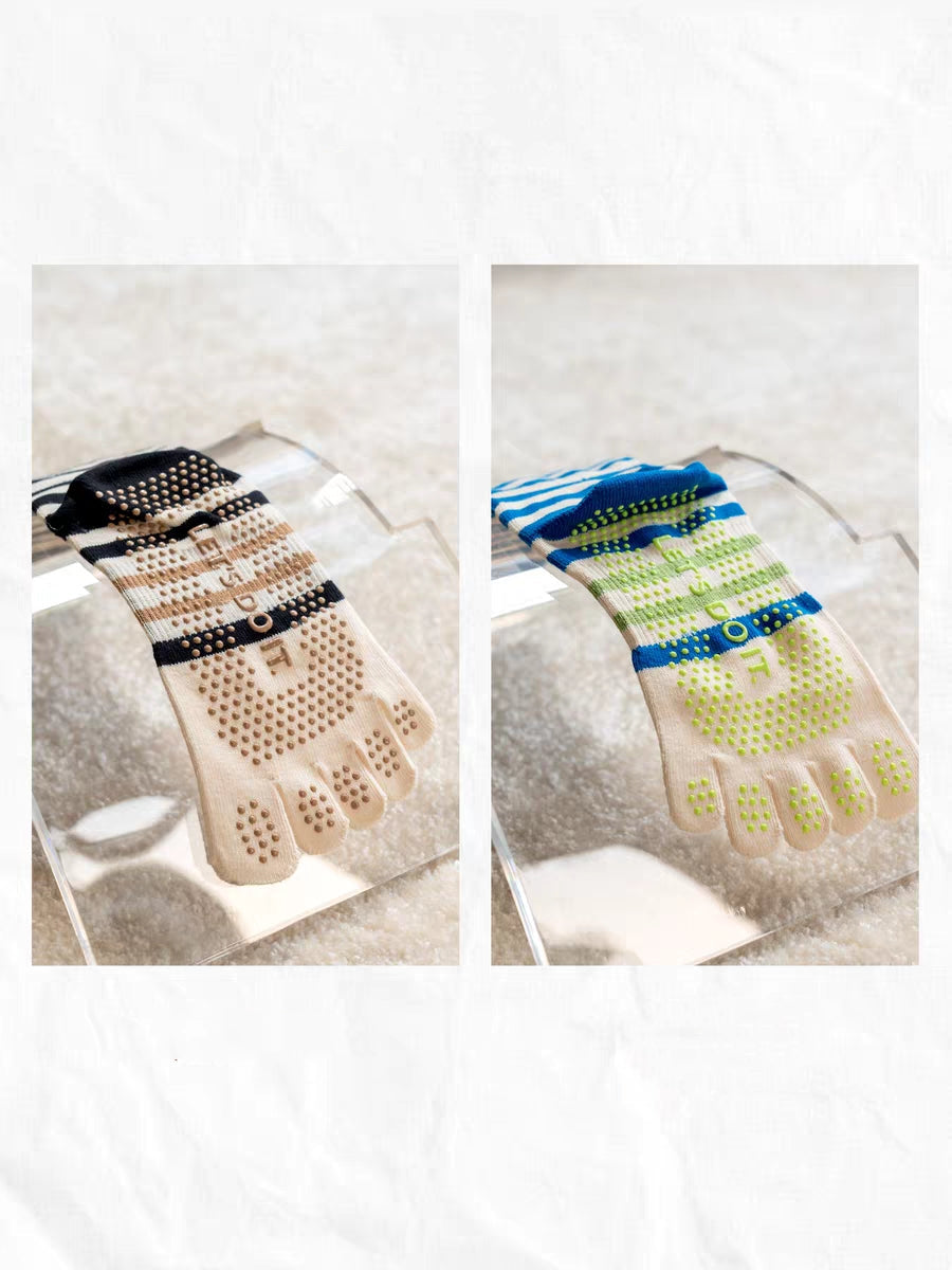 Viva Horizontal Stripe Full-Toe Grip Socks